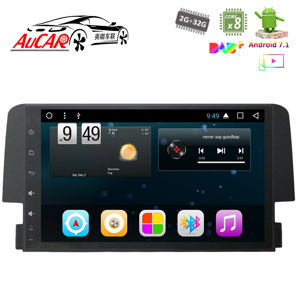 Android 7 1 9 Car Dvd Player Gps Navigation System For Honda Civic Android 7 1 9 Car Dvd Player Gps Navigation System For Honda Civic 2016 2017 Hd 1024 600 Bluetooth Radio Wifi 4g Stereo
