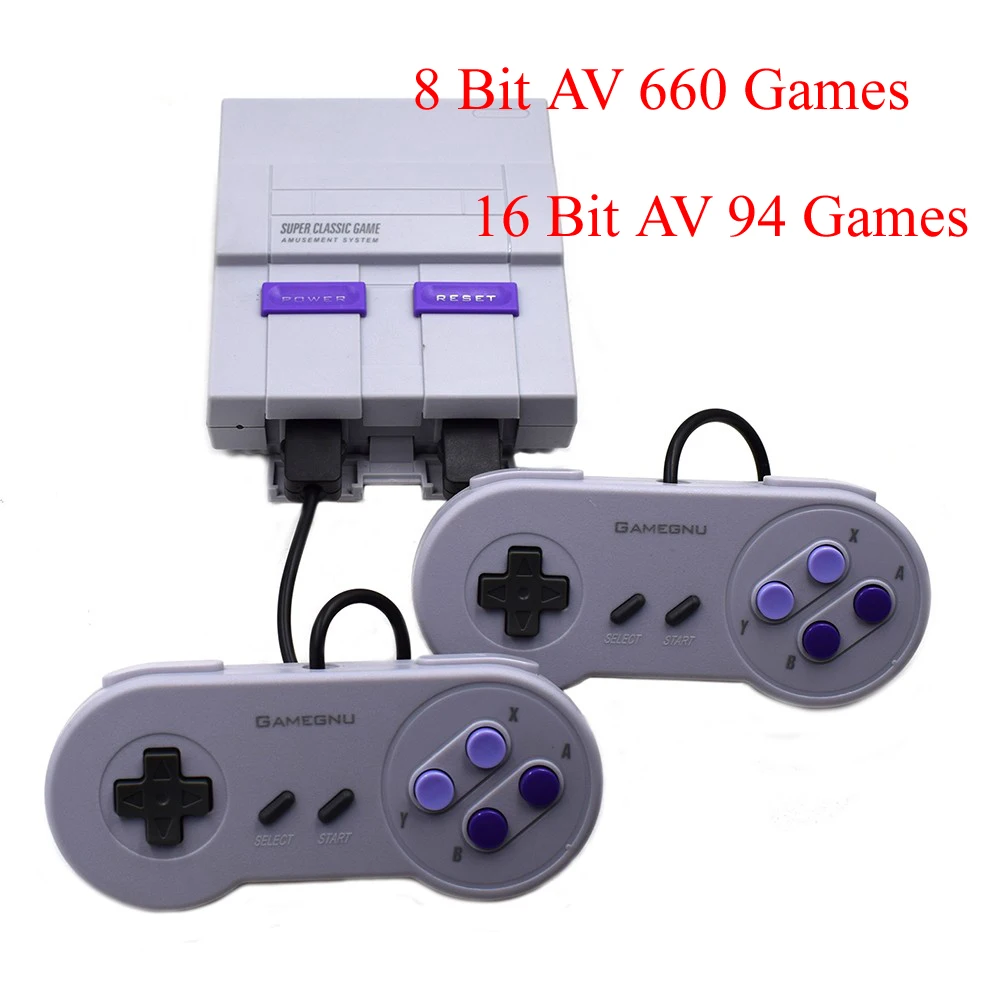 

New Retro Super Classic Game Mini TV 8 Bit/16 Bit Family TV Video Game Console Built-in 94/660 Games Handheld Gaming Player Gift