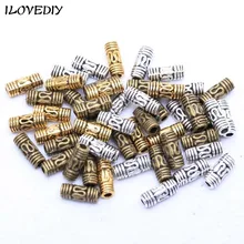 50 шт старинное серебро/золото Колонка трубки бусины-разделители для европейского ювелирные изделия с бриллиантами делая 8x3 мм