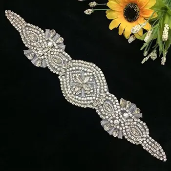 

Rhinestone Appliqued sash for wedding, bridal belt, wedding Headware Crystal rhinestone trim for wedding dress strass chain
