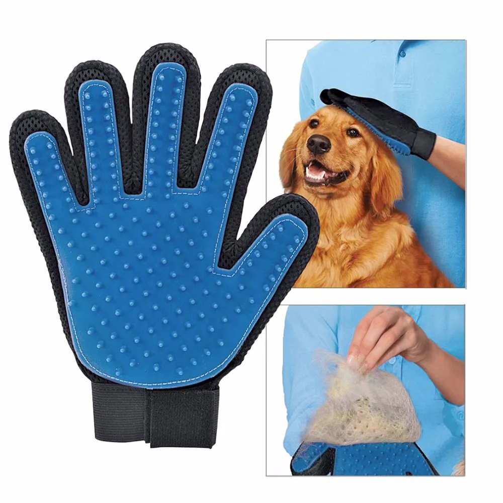 LEMONDA Cat Gloves Hair Comb Pet Bath Brush Dog Massage Comfortable Grooming Gloves Pet Grooming