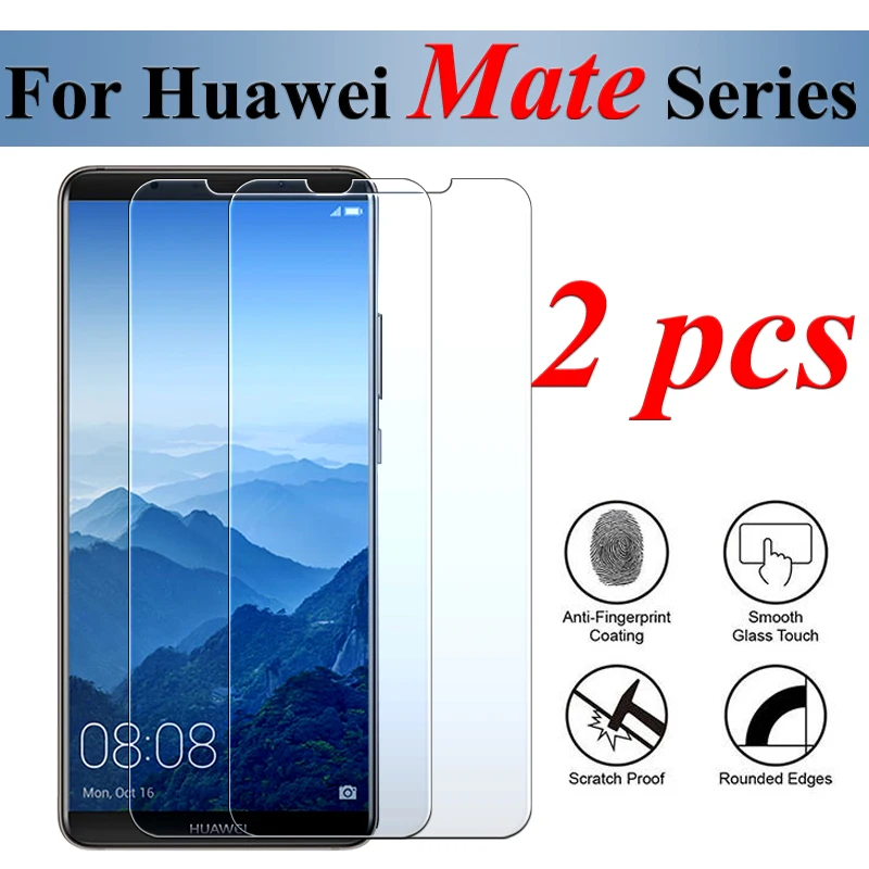

2 Pcs Protective Glass On For Huawei Mate 20 10 9 8 7 Lite Pro Tremp Screen Protector Huaweii Huawai Tempered Glas 9H pcs Film