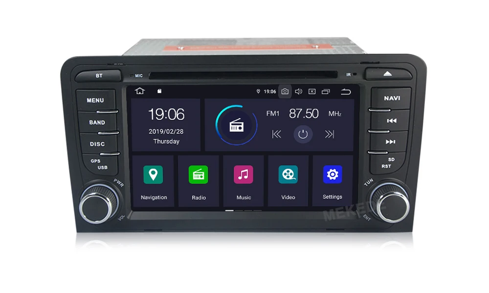 Perfect 2 Din Car Multimedia Player GPS Android 9.0 DVD Automotivo For Audi A4 S4 2002-2008 for audi A3 S3 RS3 Radio 2GB ROM 16GB DSP 11