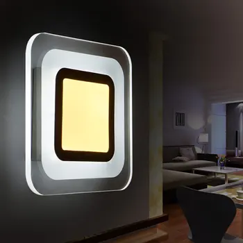 

LED Simple Square Wall Light Acrylic Aisle Staircase Living Room Wall Lamp Nordic Indoor Living Room LED Bedside Lamp 9W 220V