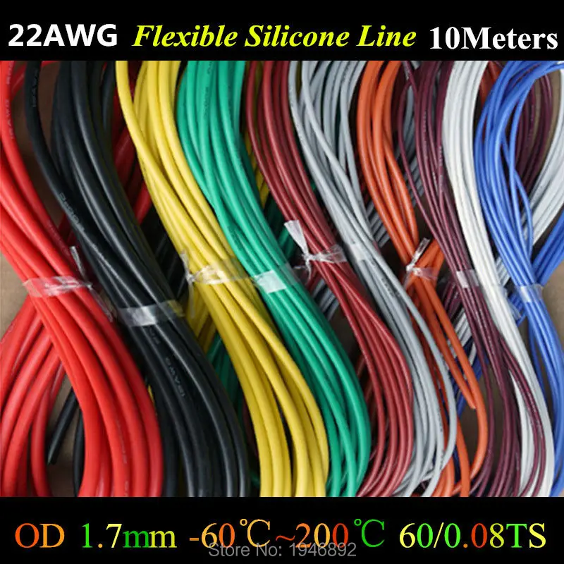 Buy 10Meters/lot 22 AWG Flexible Silicone Wire RC