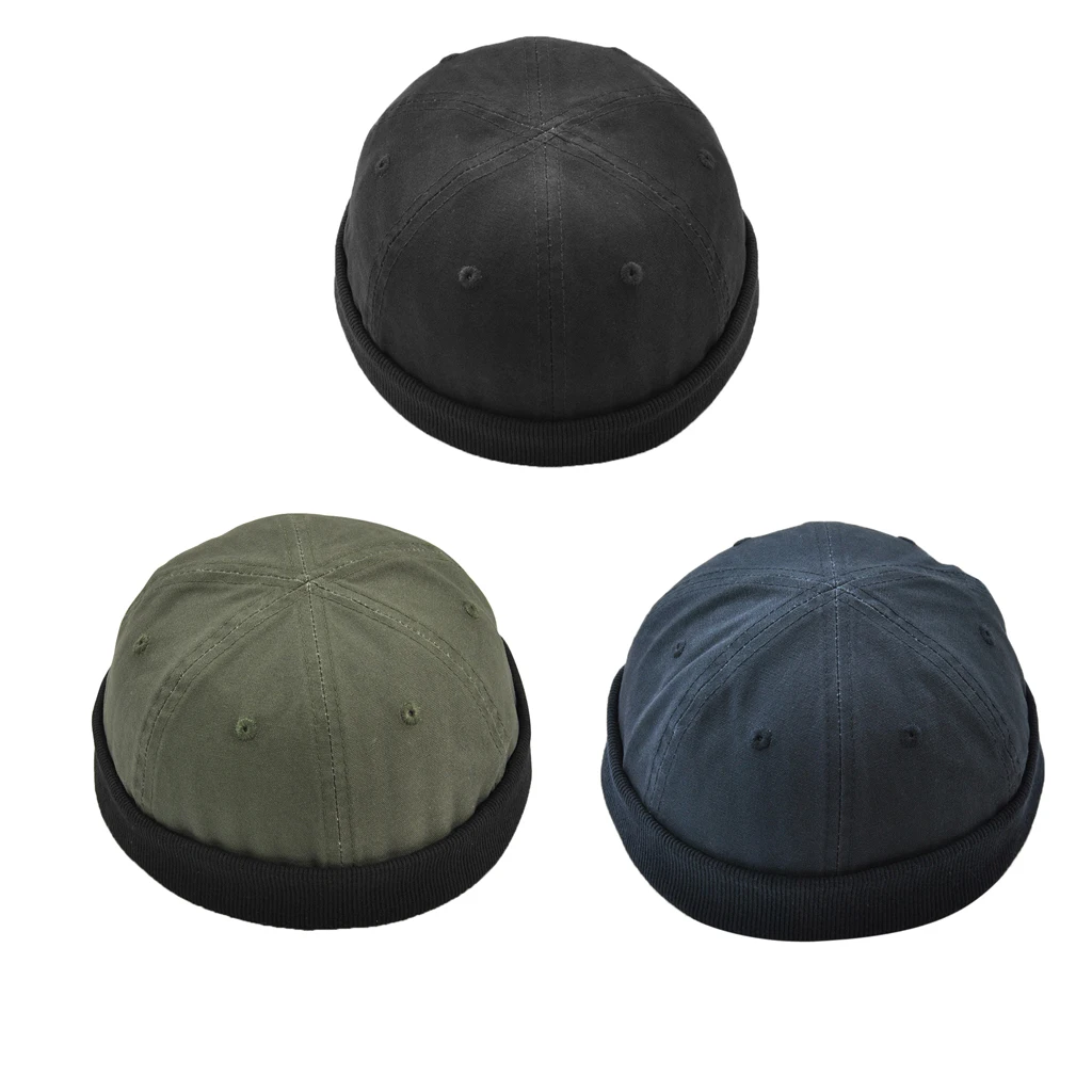 Casual Retro Men Hats Beanie Skullcap Solid Cotton Beanies Fashion Hat New Portable Hats and Cap Great as Gift for Any Age 