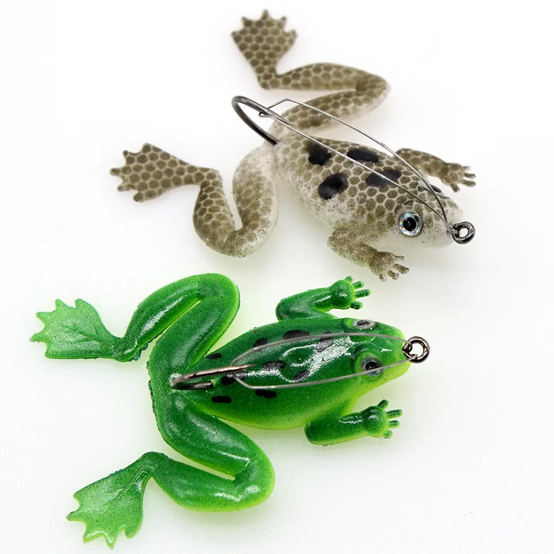 

Fishing lure Thunder frog 5g 6cm Anti-hanging bottom with hook soft frog Snakehead Swim Bait wobblers silicone fishing tackle