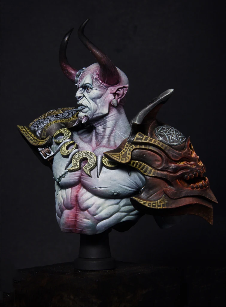 

New Unassembled 1:10 ancient orc bust with Ox horn Figures Resin Kit DIY Toys Unpainted kits