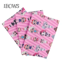 

22cm*30cm Synthetic Leather Fabric Sheet Cute Cartoon Girls Printed Pu Fabric For DIY Bag Hairbows Handmade Crafts Material