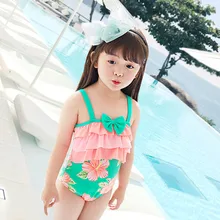 Новинка маленьких детей Цельный купальник прекрасные цветы принцесс близнецов одежда для купания для девочек