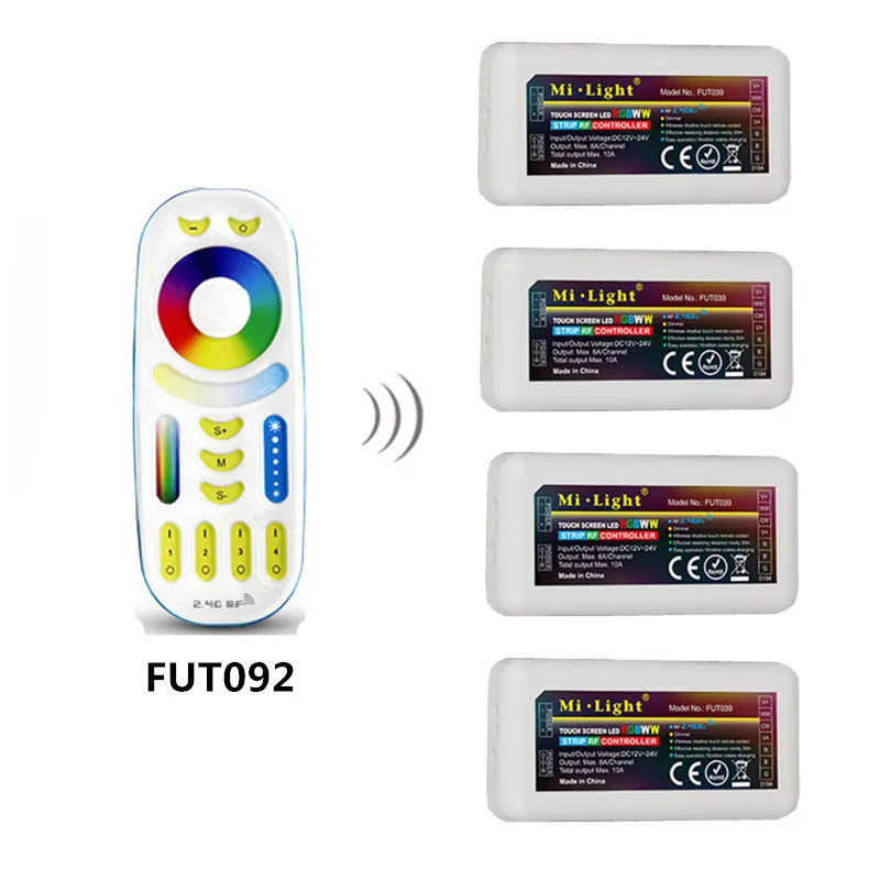 DC12V-24V Mi Light RGB + CCT контроллер светодиодной ленты 2 4G 4-зонный пульт дистанционного