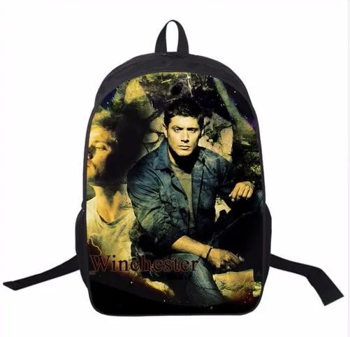 Сериал рюкзак Supernatural Сэм Дин Кастиэль школьные сумки для подростков Для мужчин Для женщин повседневный рюкзак школьные рюкзаки для мальчиков рюкзак
