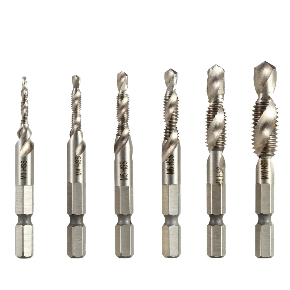 

1 Sets HSS Woodworking Combined Tap hand tap Drill Wood Metal Plastic Cutting Hole Saw Practical Strong Drill Bit Set tapping