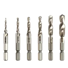 6PCS HSS Woodworking Combined Tap hand tap Drill Wood Metal Plastic Cutting Hole Saw Practical Strong Drill Bit Set tapping to 6PCS HSS Woodworking Combined Tap hand tap Drill Wood Metal Plastic Cutting Hole Saw Practical Strong Drill Bit Set tapping to