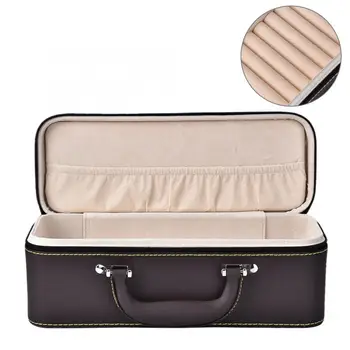 

8 Slots PU Leather Bangle Display Storage Zipper Box with Handle Bracelet Jewelry Holder Display Organizer Cases Box for Jewelry