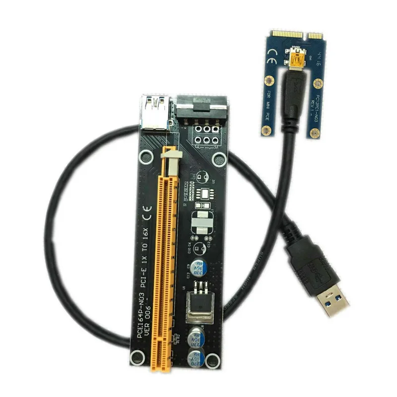 Мини PCIe 1x для PCI Express x16 Riser Card для ноутбука внешняя видеокарта GDC Miner Mini PCIe для PCI-e слот для майнинга BTC