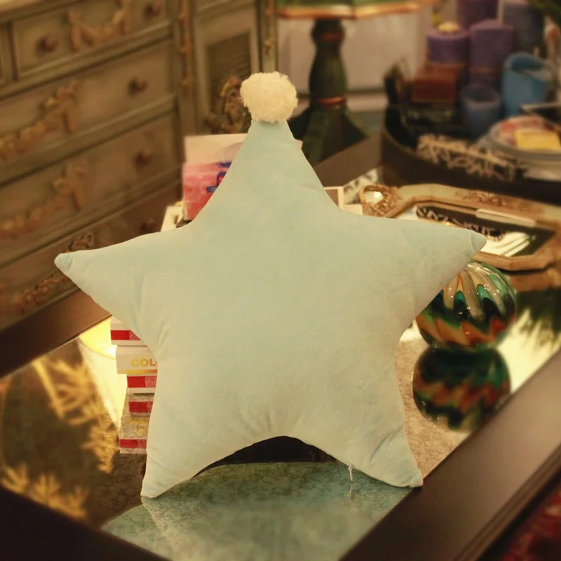 Однотонная плюшевая подушка с изображением неба, мягкая подушка с изображением Луны, звезды, милая подушка для дивана, милый Рождественский подарок для девочки - Цвет: 4