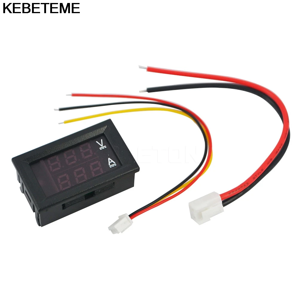 

Voltage Current Indicator Monitor Detector DC 0-100V 10A Volt Meter Gauge Red Blue LED Dual Display Digital Voltmeter Ammeter