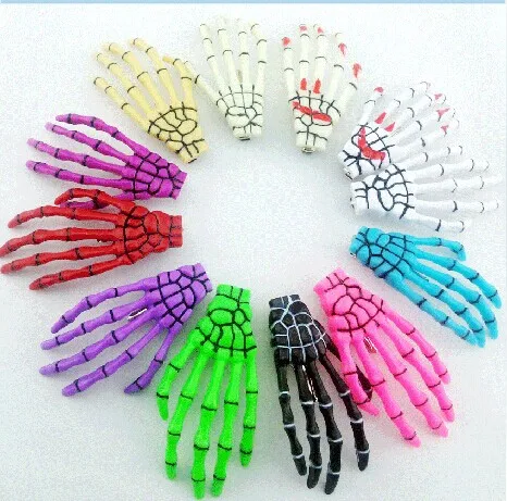 

HOT SALE Skeleton Claws Skull Hand Hair Clip Hairpin Zombie Punk Horror Bobby Pin Barrettes hair clip Fashion Jewelry
