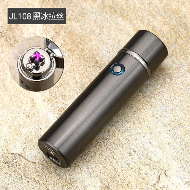 Polished Black Двойной Импульсный дуга электрическая зажигалка в виде курительной трубки, Перезаряжаемые USB Зажигалка Ветрозащитная электронная сигарета, сигара зажигалки для плазменной резки - Color: Polished Black
