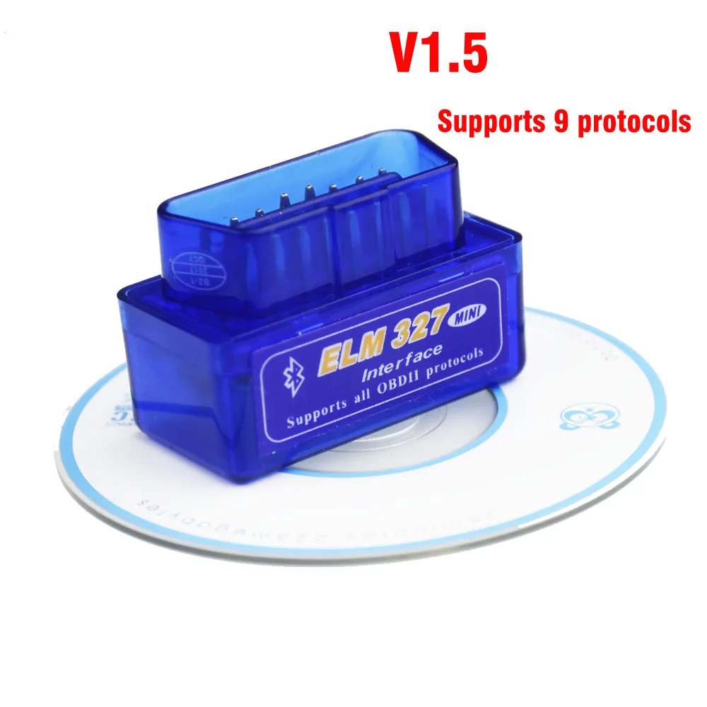 Супер Мини ELM327 V1.5 Bluetooth переключатель питания 16-контактный OBD-сканер работает на