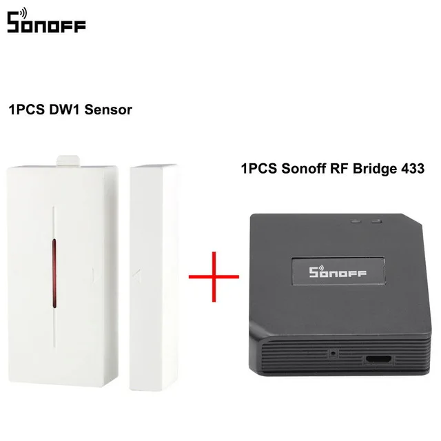 Умный дом сигнализация безопасности Sonoff PIR2 433 МГц RF PIR датчик движения сигнализация для Alexa Google Home - Комплект: DW1 RF bridge