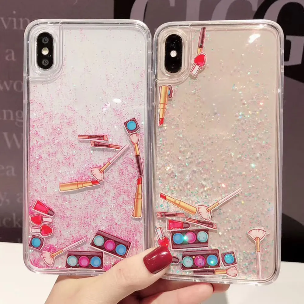 KISSCASE Eyeshadow Makeup Quicksand Phone Case for iPhone 8Plus 7Plus XS XR X 10 Full Protective XSMAX |