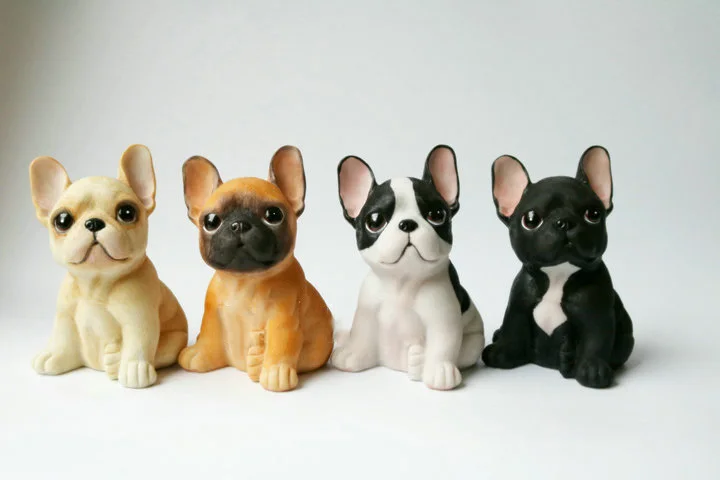 

2018 New Cartoon Cute Kawaii funny sitting French Bulldog figurine Creative Decoration figure Kids Toy Christmas Gift