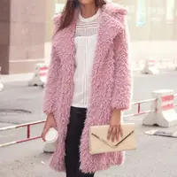 Зимнее женское модное длинное теплое пальто из искусственного меха, верхняя одежда, Женское пальто, куртки