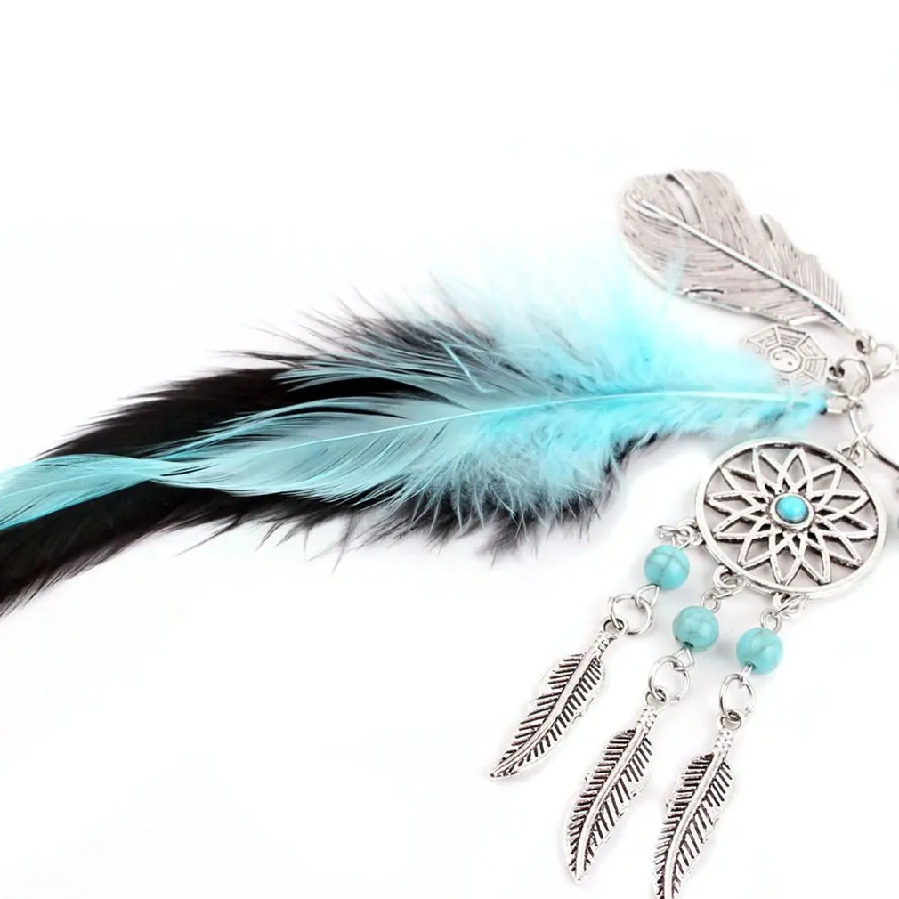 

2018 Fashionable Charming Keychain Bag Car Key Ring Charm Pendant Bohemian Feather Retro Stone Gossip Accessories Keychain