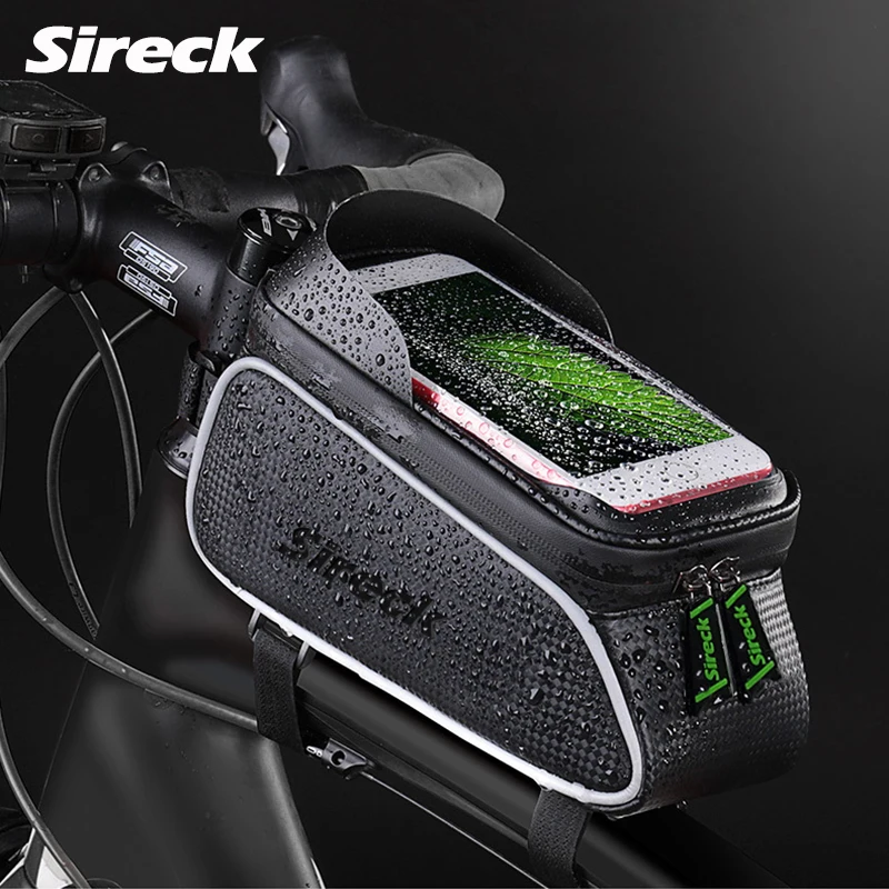 Clearance Sireck Bike Bag Nylon Rainproof Bicycle Bag 6.0 Touchscreen Bike Phone Case Cycling Front Tube Saddle Bag Bicycle Accessories 1