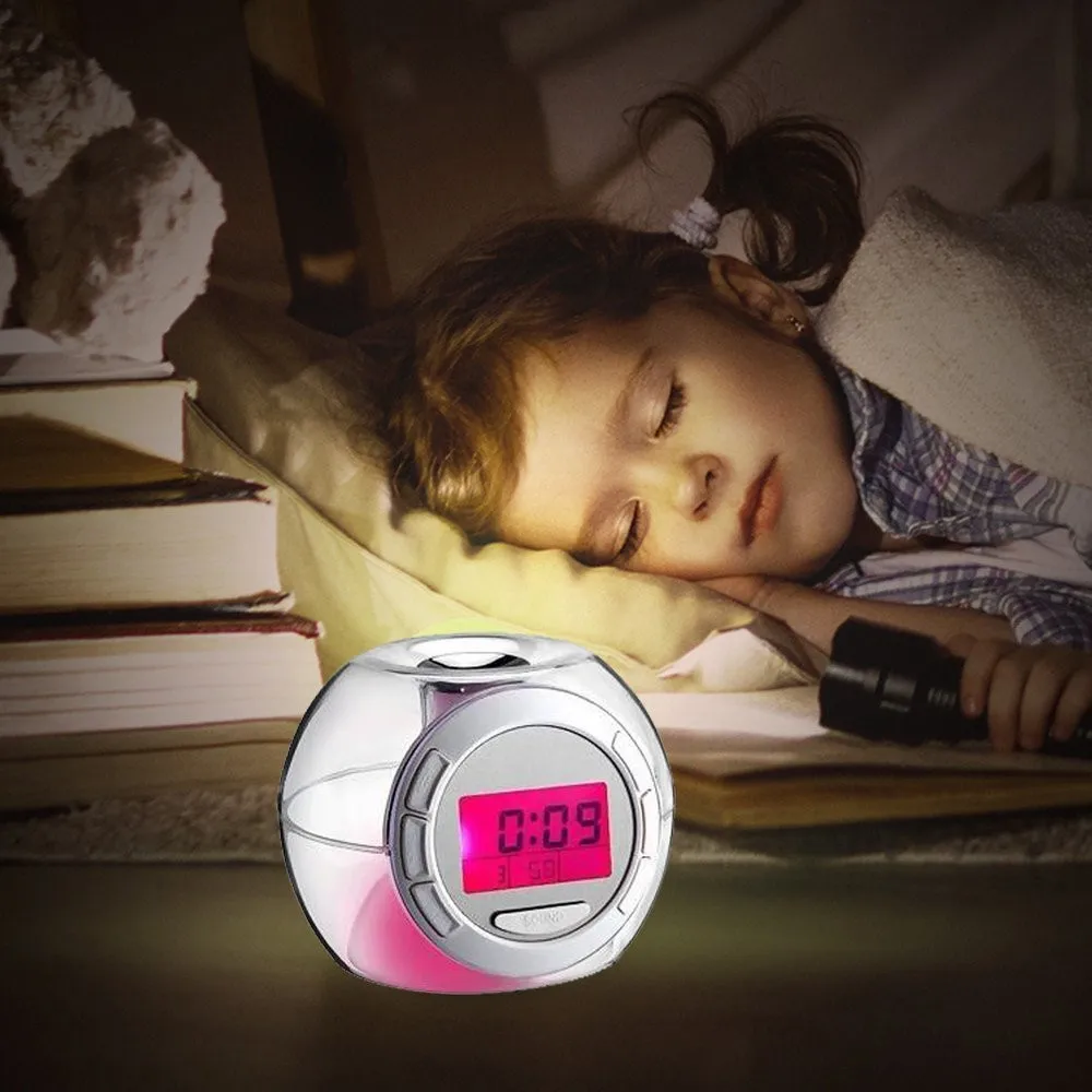 

2019 Year Wake Up Light Alarm Clock For Kids Child Toddler Adults 7 Colors Changing Alarm Clock For Home decoration accessories