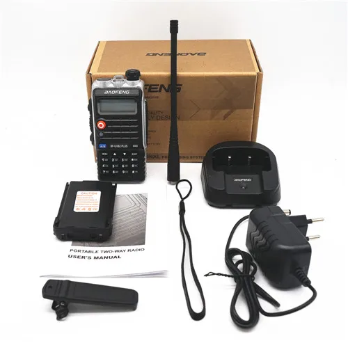 Silver Set 2 Высокая 8 Вт Baofeng рация BF-UVB2 плюс двухдиапазонный VHF/UHF двухстороннее радио UVB2 10 км Ham Радио 128CH портативный приемопередатчик - Цвет: Silver Set 2