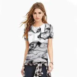 Женская одежда Новый Дым 3D цифровая печать круглый вырез женская футболка повседневная с коротким рукавом плюс размер женские рубашки