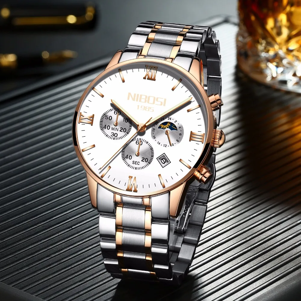 Rose Gold Color Men Watch Luxury Top Brand Men's Watch Fashion Dress New Military Quartz Wristwatch