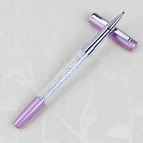 PHANTACI креативный Металлический Набор шариковых ручек с кристаллами и бриллиантами, канцелярские принадлежности, сменная ручка 0,5 мм, шариковая ручка для подписи для офиса, школьные принадлежности - Цвет: Purple