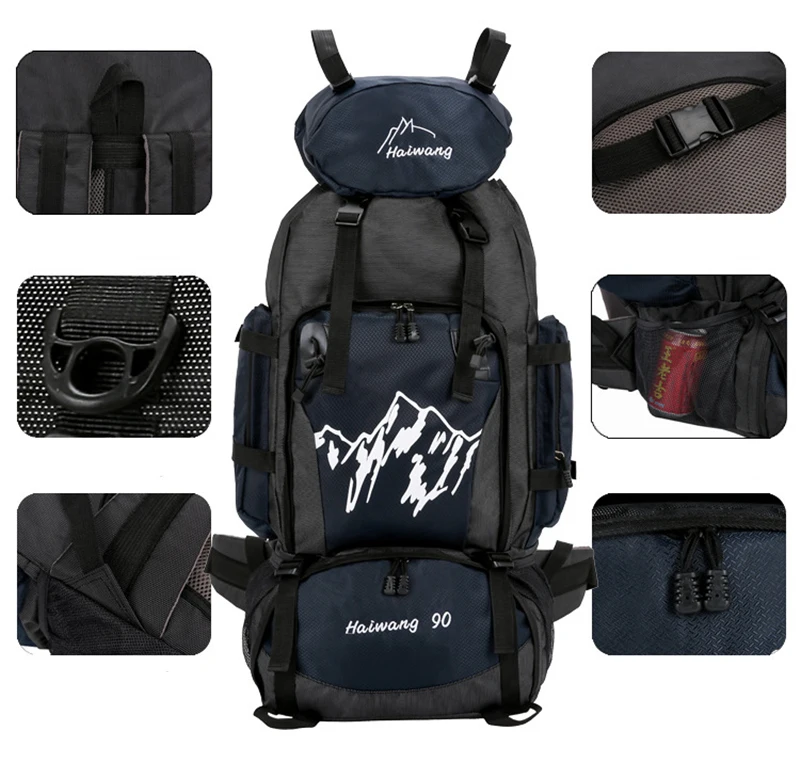 Нейлоновый 90Л рюкзак для путешествий, походная сумка для альпинизма, походный рюкзак для альпинизма, спортивная сумка для активного отдыха, рюкзак для альпинизма