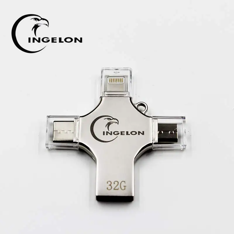 4in1 flash drive 32GB pendrive multi function flash memory stick 16gb 64gb otg type c micro