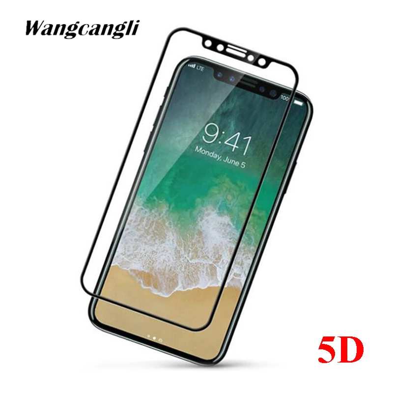 

Wangcangli 5D Tempered Glass for Iphone X Full Screen Hard Edge Glass Protective Film for Iphone 7 X iphone xr screen protector