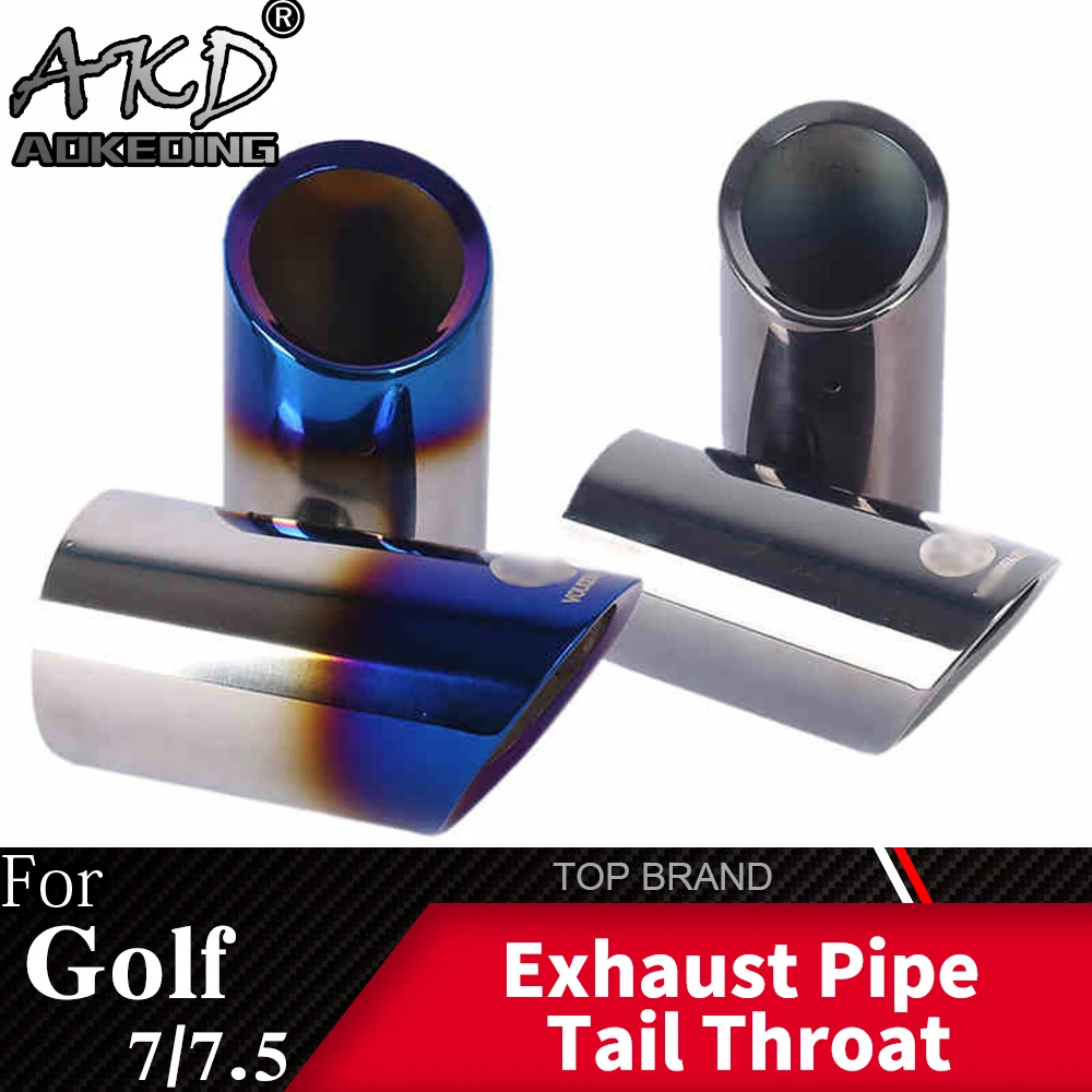 

AKD Auto Exhaust Pipe Tail Throat Muffler Tip Stainless Steel Modified For Volkswagen Golf 7/7.5 MK7 R Rline