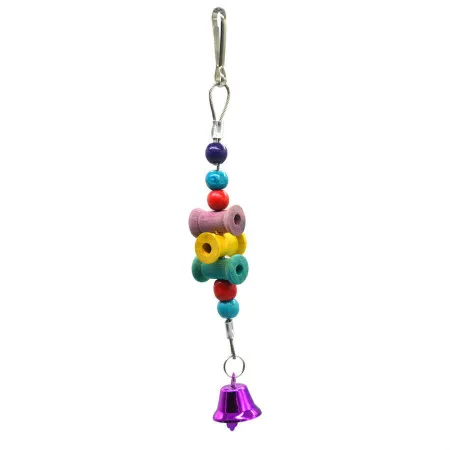 Free shipping Parrot Toy Bird Wood Molar Standing Chewing Rack Toy With Bell Chewing Hanging Parrot Toy Bird Toy Accessory - Цвет: style B