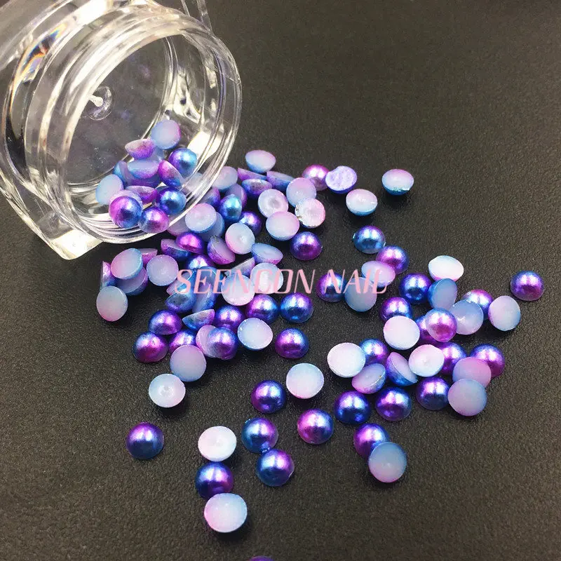 Pérolas da Arte do Unha Encantos do Unha Novo Cores Conjunto Coreano 3d Alta Brilhante Verão ab Sereia Concha Pérolas Decoração Plana Kit 12 - 10 Strass e decorações
