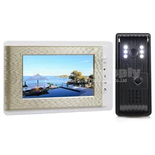DIYSECUR Cámara De Aleación De Aluminio de Alta Calidad de 7 pulgadas TFT Pantalla a Color LCD de Video Teléfono de La Puerta de Intercomunicación Visual Timbre Manos