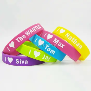 

300pcs The Wanted Wristband Silicone Bracelets free shipping by FEDEX