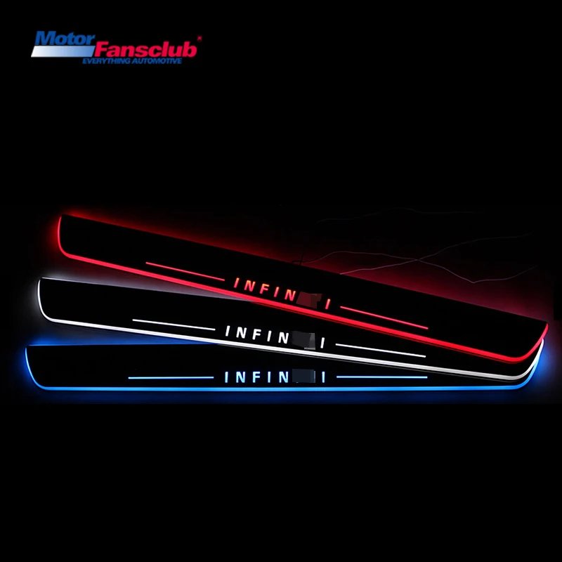 

4Pcs LED Car Moving Light Nerf Bar Pedal for Infiniti Q50 Q70 QX70 2009-2015 Scuff Plate Tirm Door Sill Pathway Guards Welcome