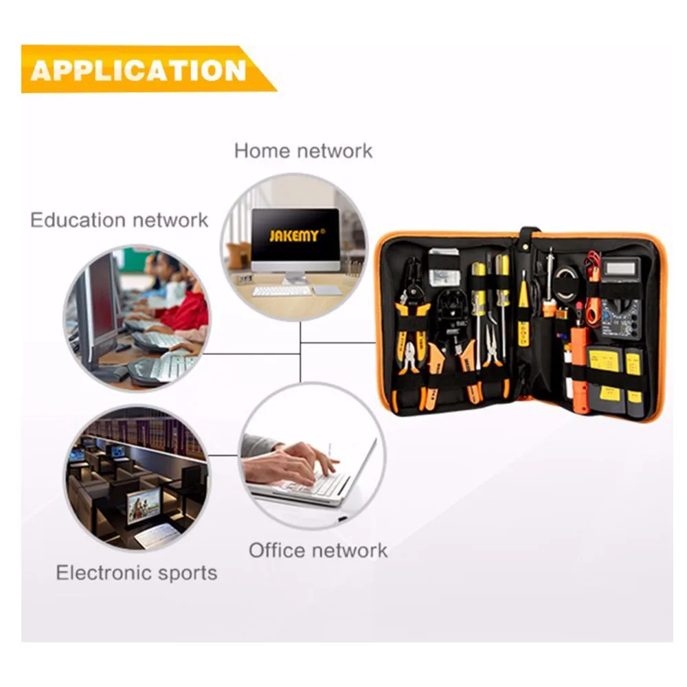 JM-P15 17Pcs Electronic Maintenance Tools Set Soldering Iron Metal Spudger Pliers Tweezers Digital Multimeter Repair Tools Kit