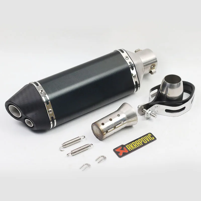 ID: 51mm L: 370mm Universal motocicleta Escape silenciador Escape Scooter Akrapovic Escape doble agujero para Mayoría de motos