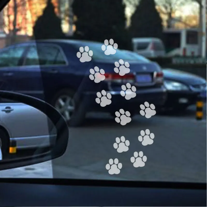 

Lovely Cat Paw Prints Cute Vinyl Reflective Car Sticker Animal stickers bomb for cars Funny styling automobile jdm decals