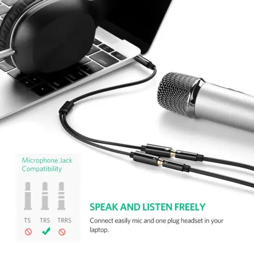 

3.5mm Audio Mic Splitter Cable Earphone Headphone Adapter 1 Male To 2 Female for Computer PC 3.5mm Female to Dual 3.5mm Male