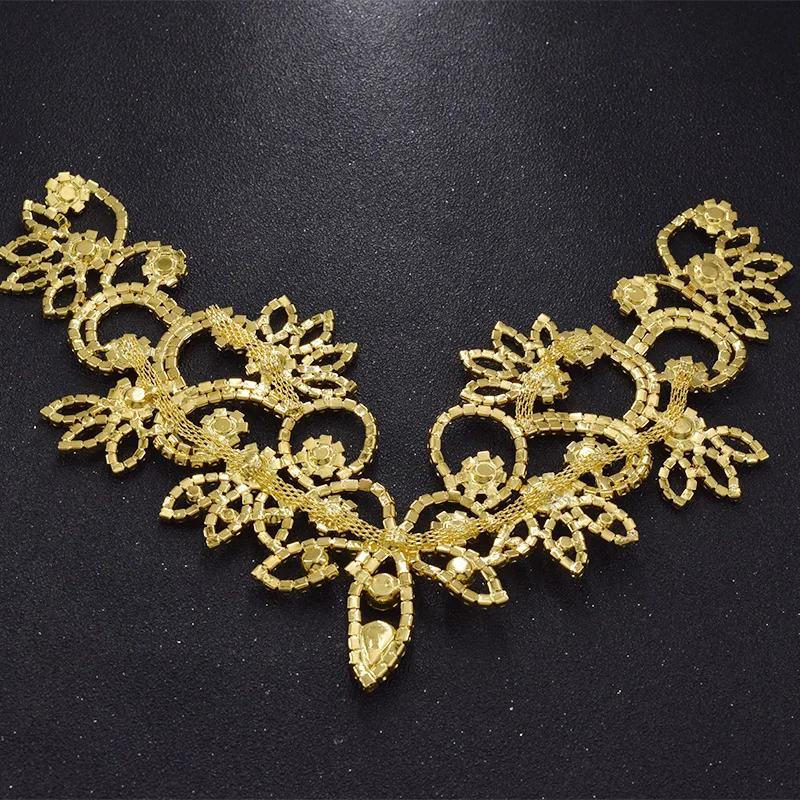 Rhinestone bridal dress necklines appliques (5)